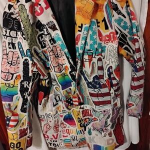 Vibrant Graphic Women's Pea Coat